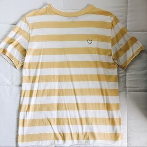 Yellow and White Striped LA Hearts T Shirt
